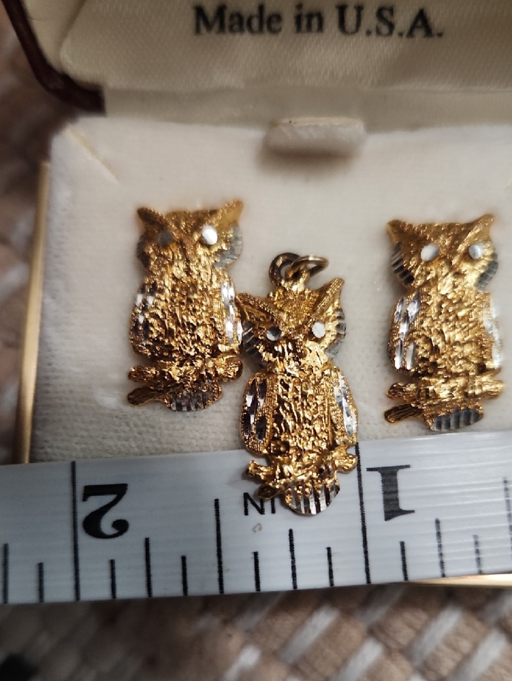 Langers Gold and Silver Tone Owl Earrings - Picture 9 of 10